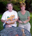 Lisa McCament and Shelly Weis coiling