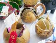 Decorated gourd basket 
